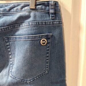 Michael Kors Mid-Rise Skinny Jeans - Women's Size 8 - Silver MK Embelisment